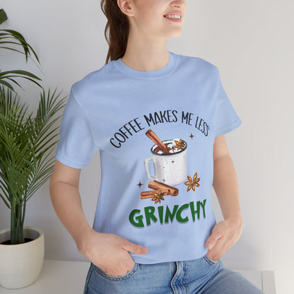 Coffee Makes Me Less Grinchy  Premium Unisex T-shirt