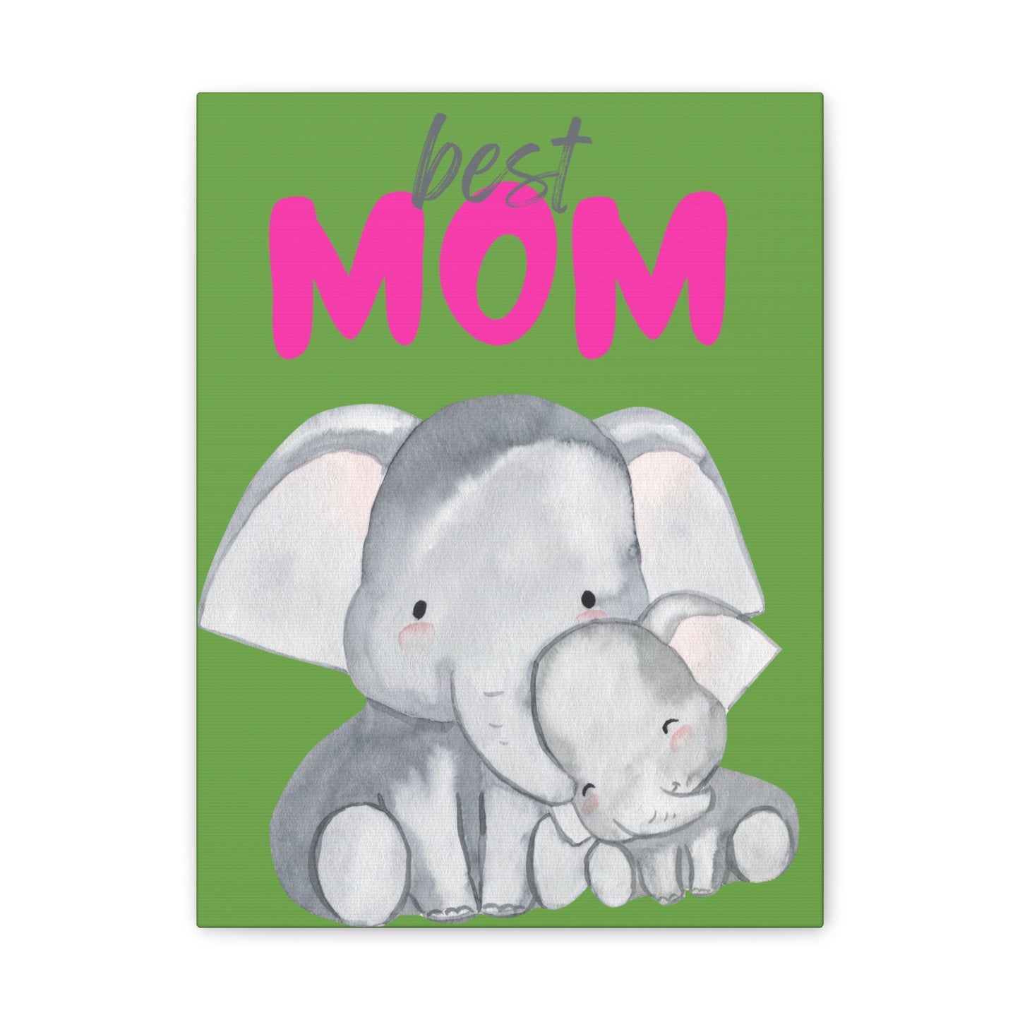 Best Mom Elephant Canvas Print