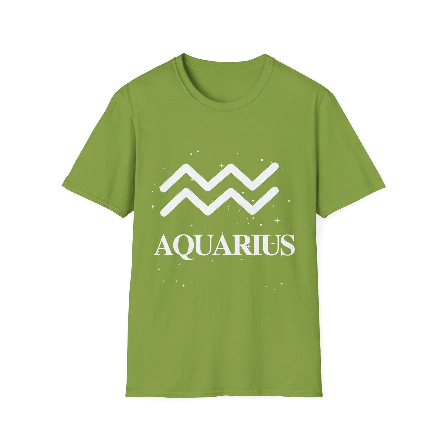 Aquarius Zodiac White Soft Unisex T-shirt