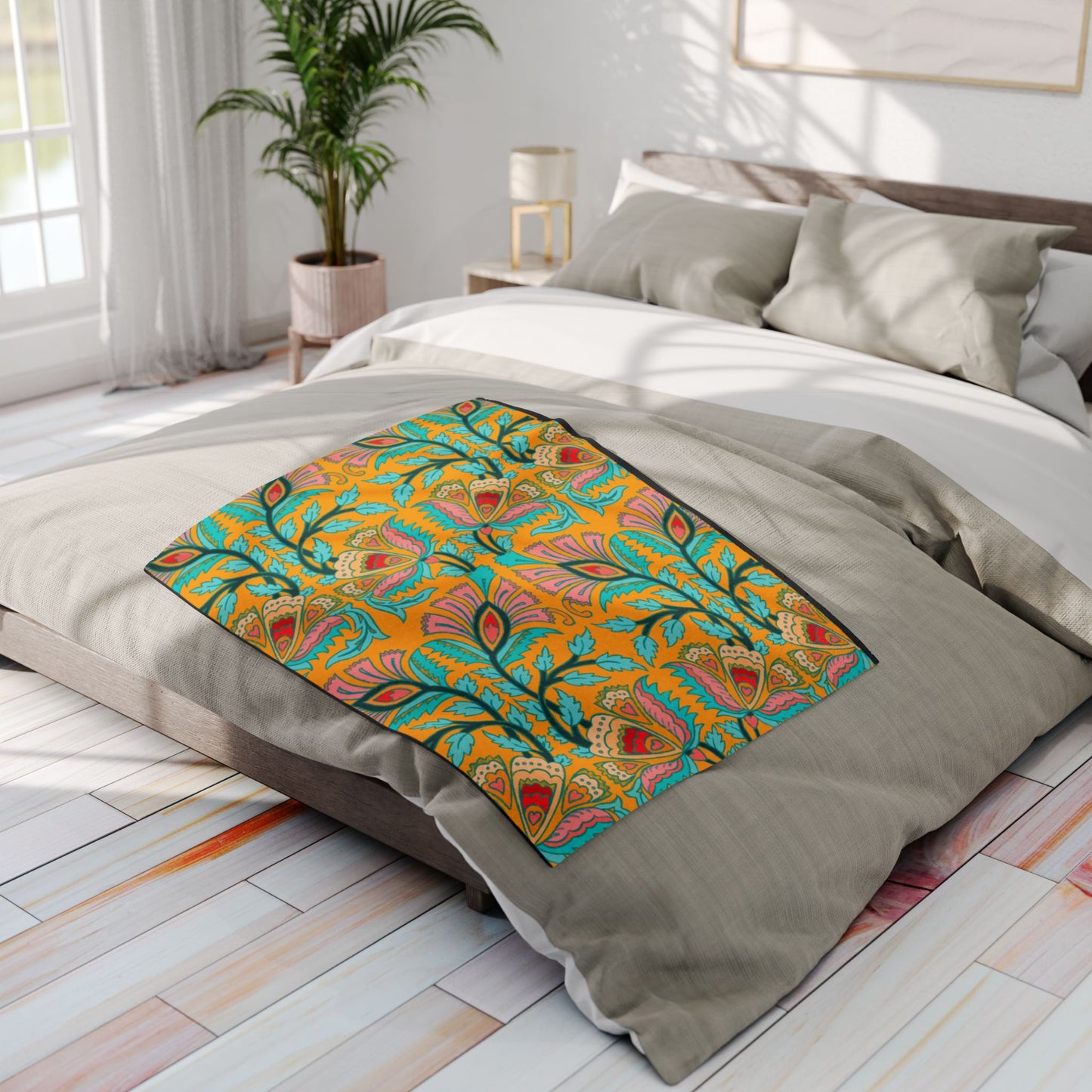 Vibrant Floral Arctic Fleece Blanket