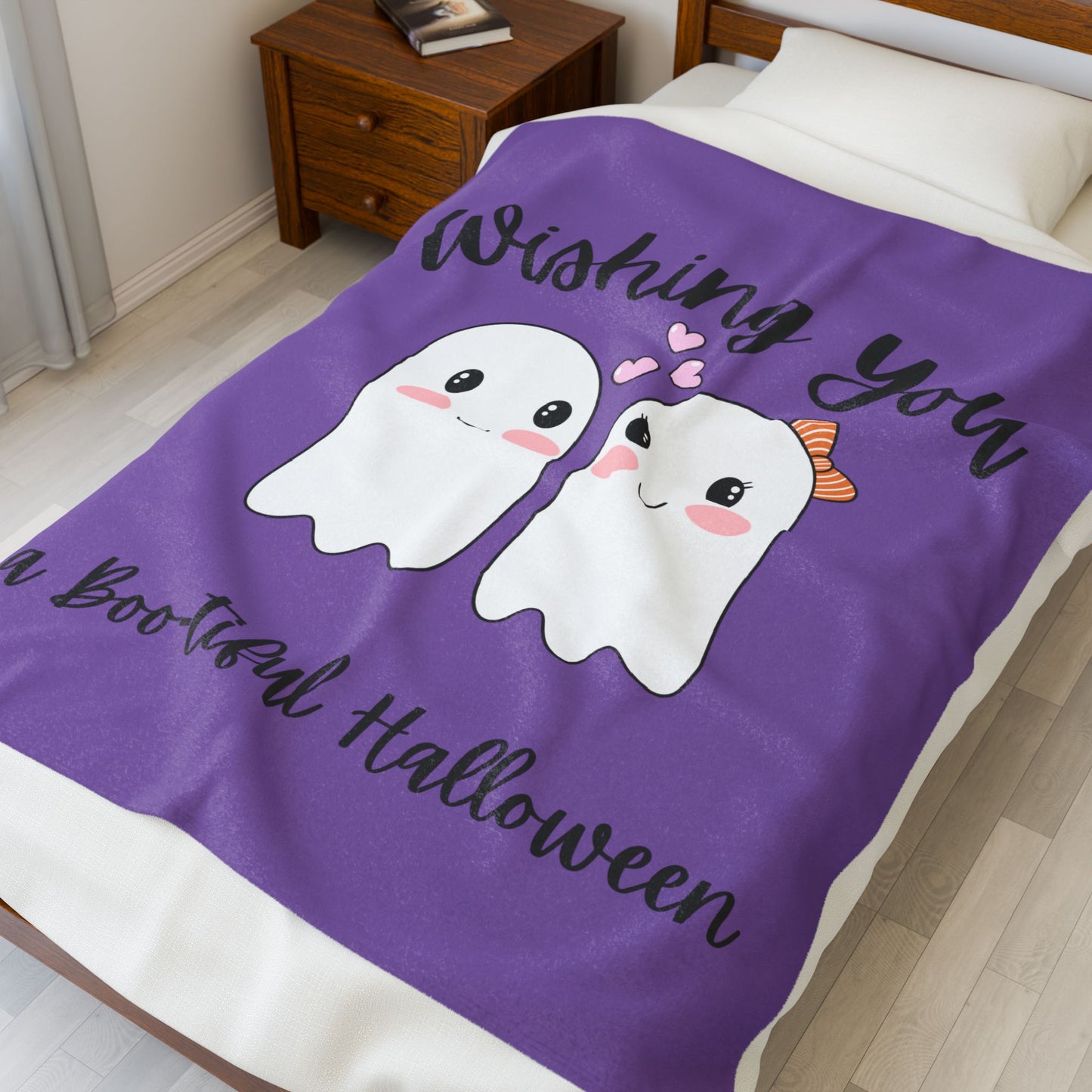 Bootiful Halloween Velveteen Plush Blanket