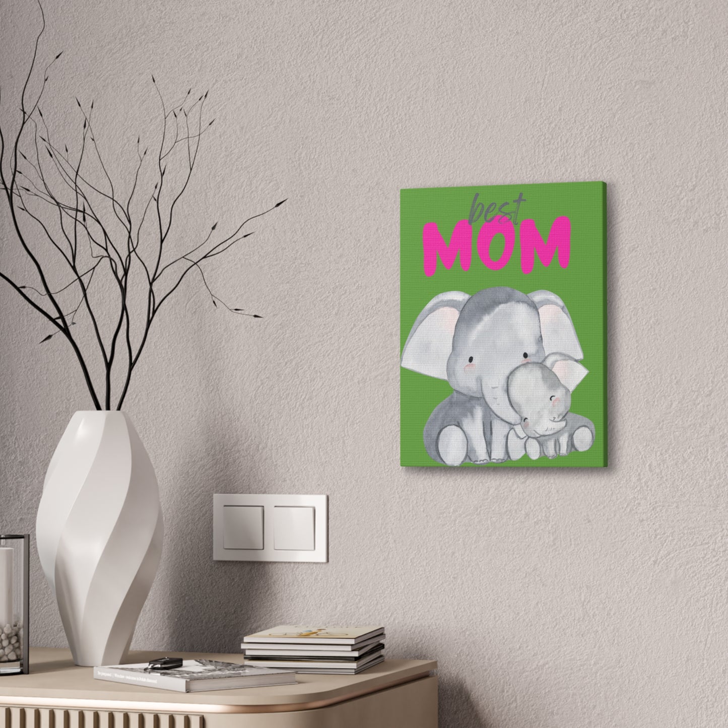 Best Mom Elephant Canvas Print