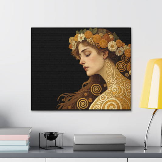 Lady with Flowers Canvas Art Print