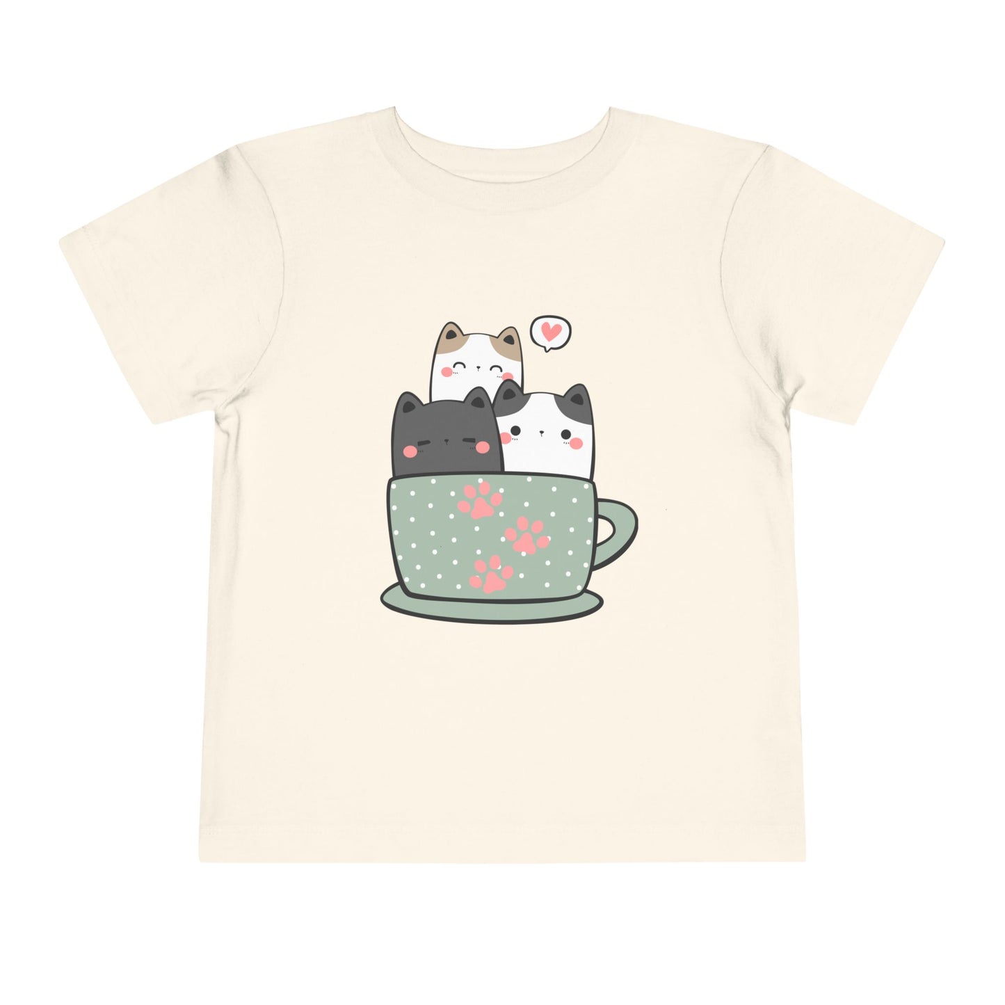 3 Cat Cup Toddler Short Sleeve Tee
