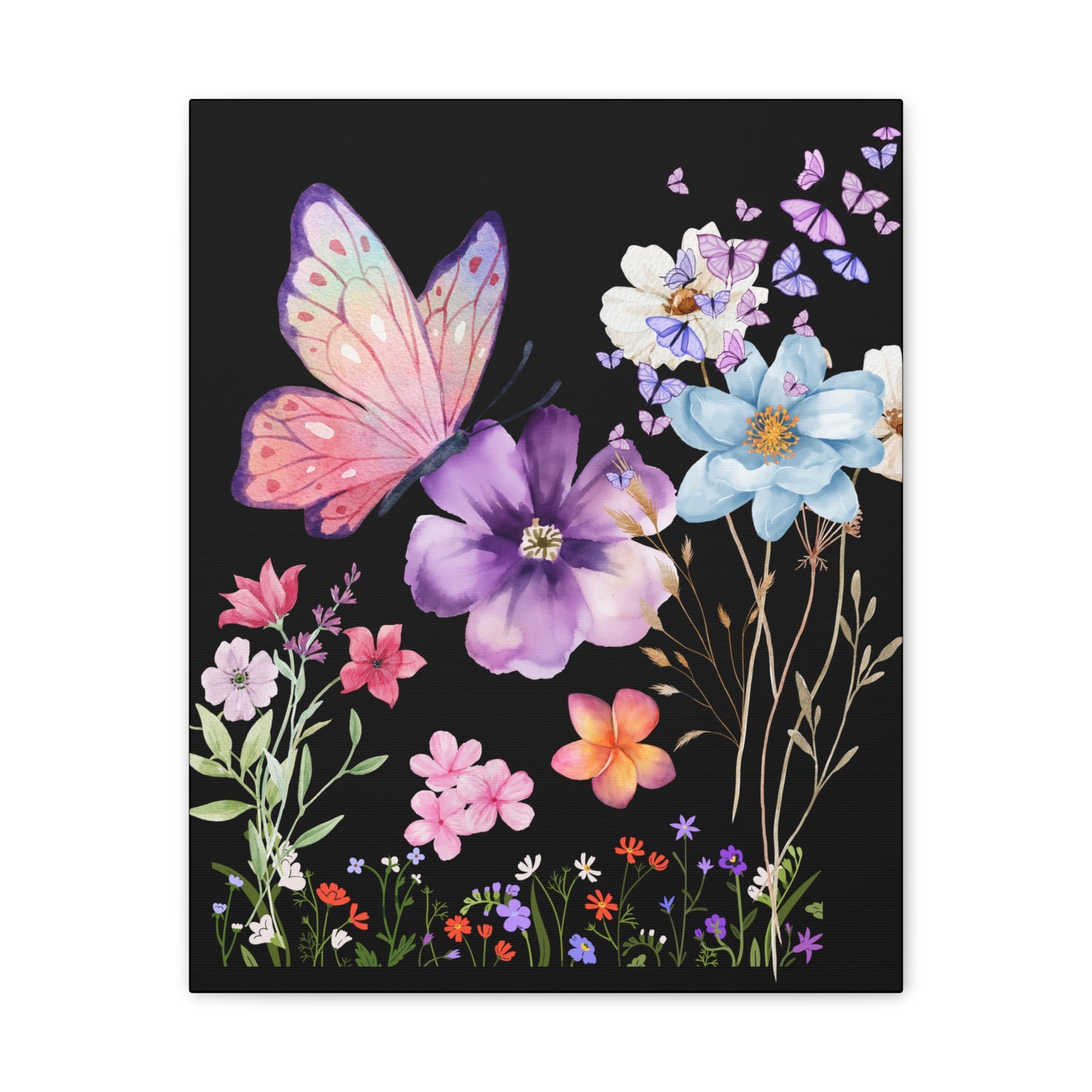 Floral Canvas Print Butterfly Art