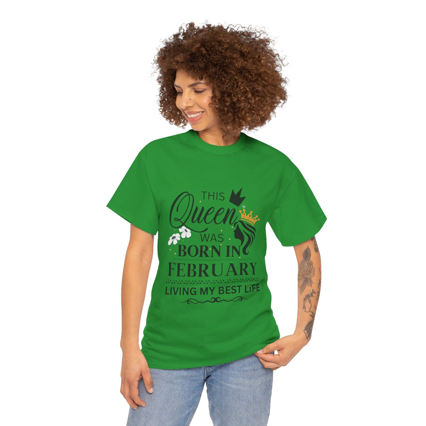 February Birthday Queen Unisex Cotton T-Shirt
