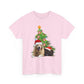 Christmas Dog and cat cotton unisex T- shirt