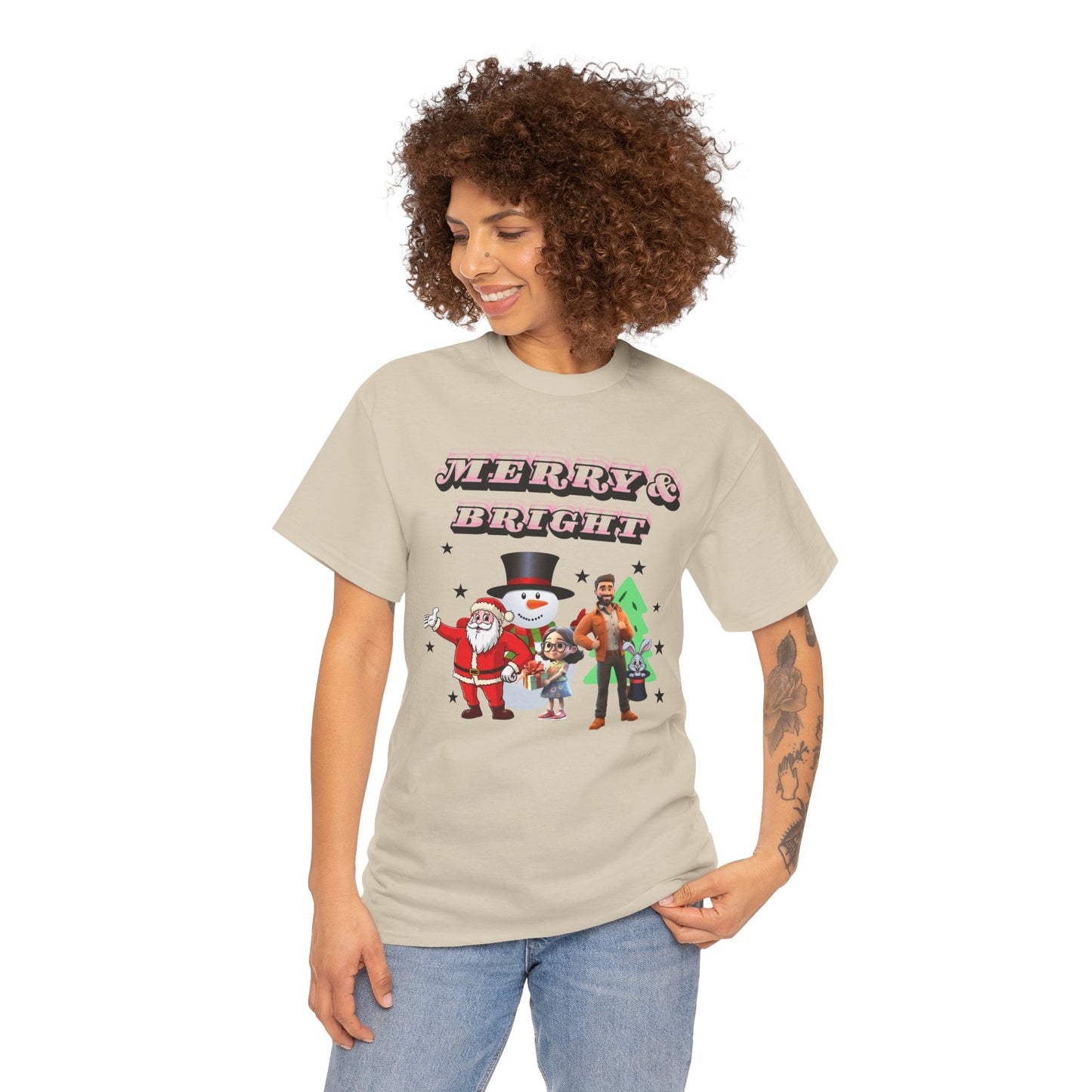 Merry & Bright Cotton Unisex T shirt
