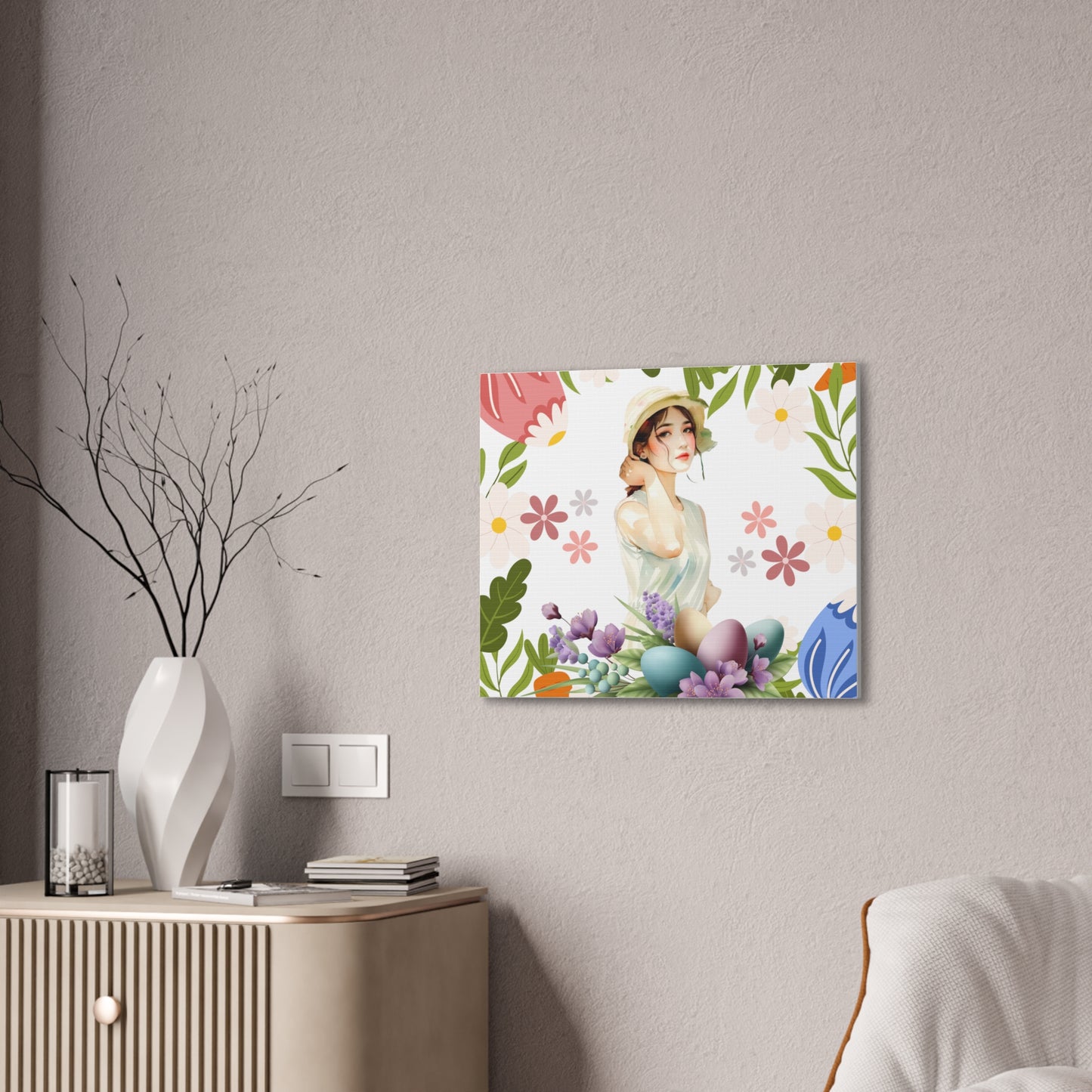 Lady with hat Art Print