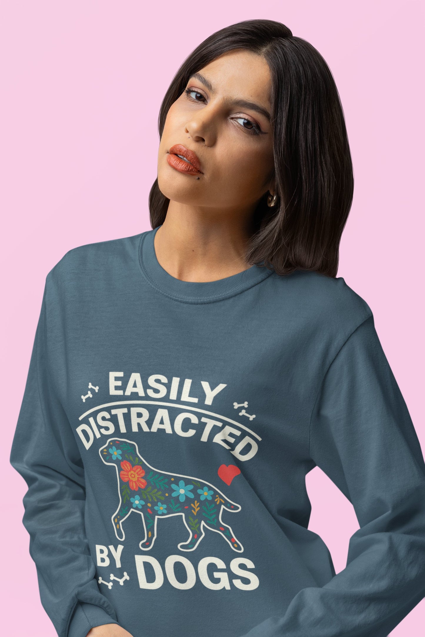 Easily Distracted by Dogs Long Sleeve Tee