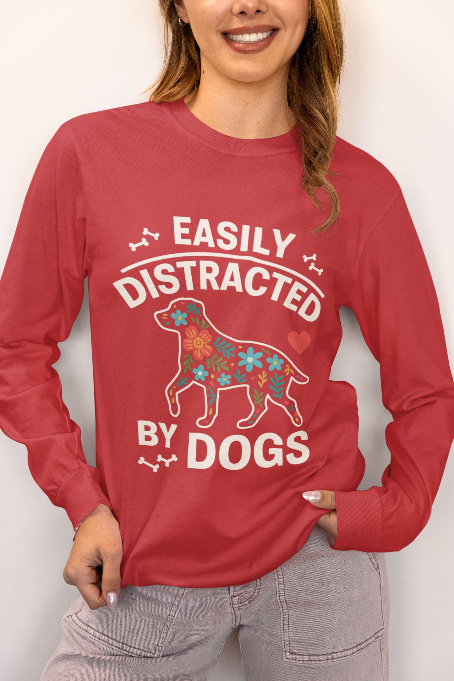 Easily Distracted by Dogs Long Sleeve Tee
