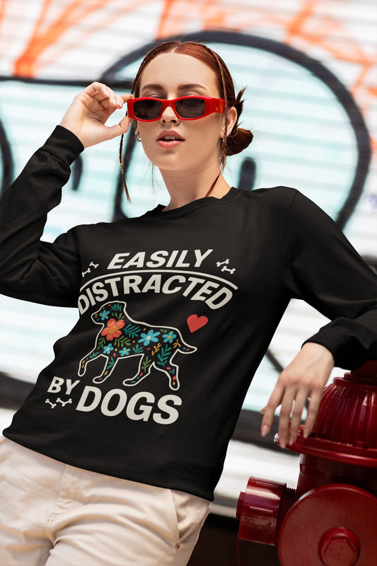 Easily Distracted by Dogs Long Sleeve Tee