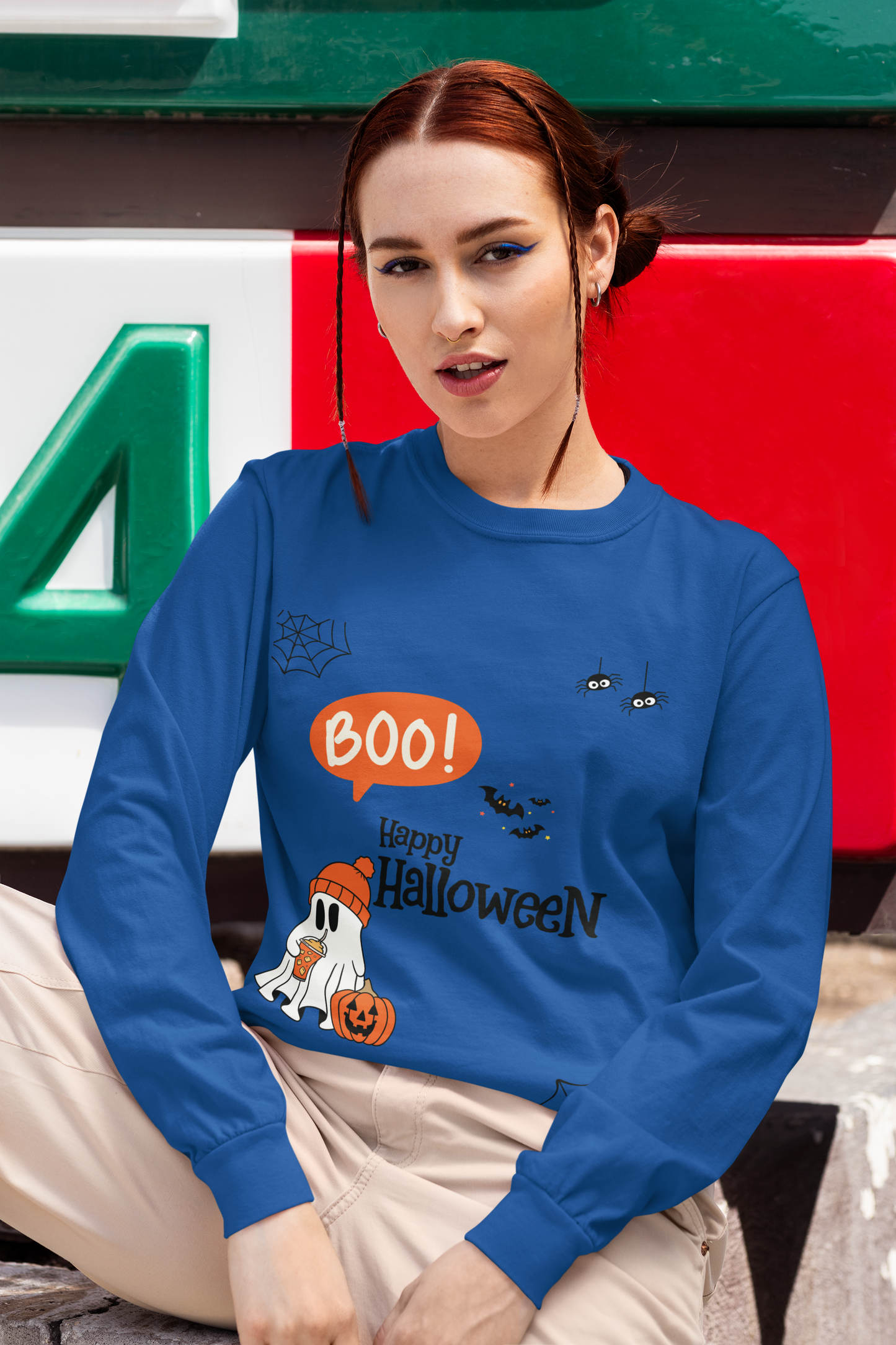 Boo Halloween long sleeve T-shirt