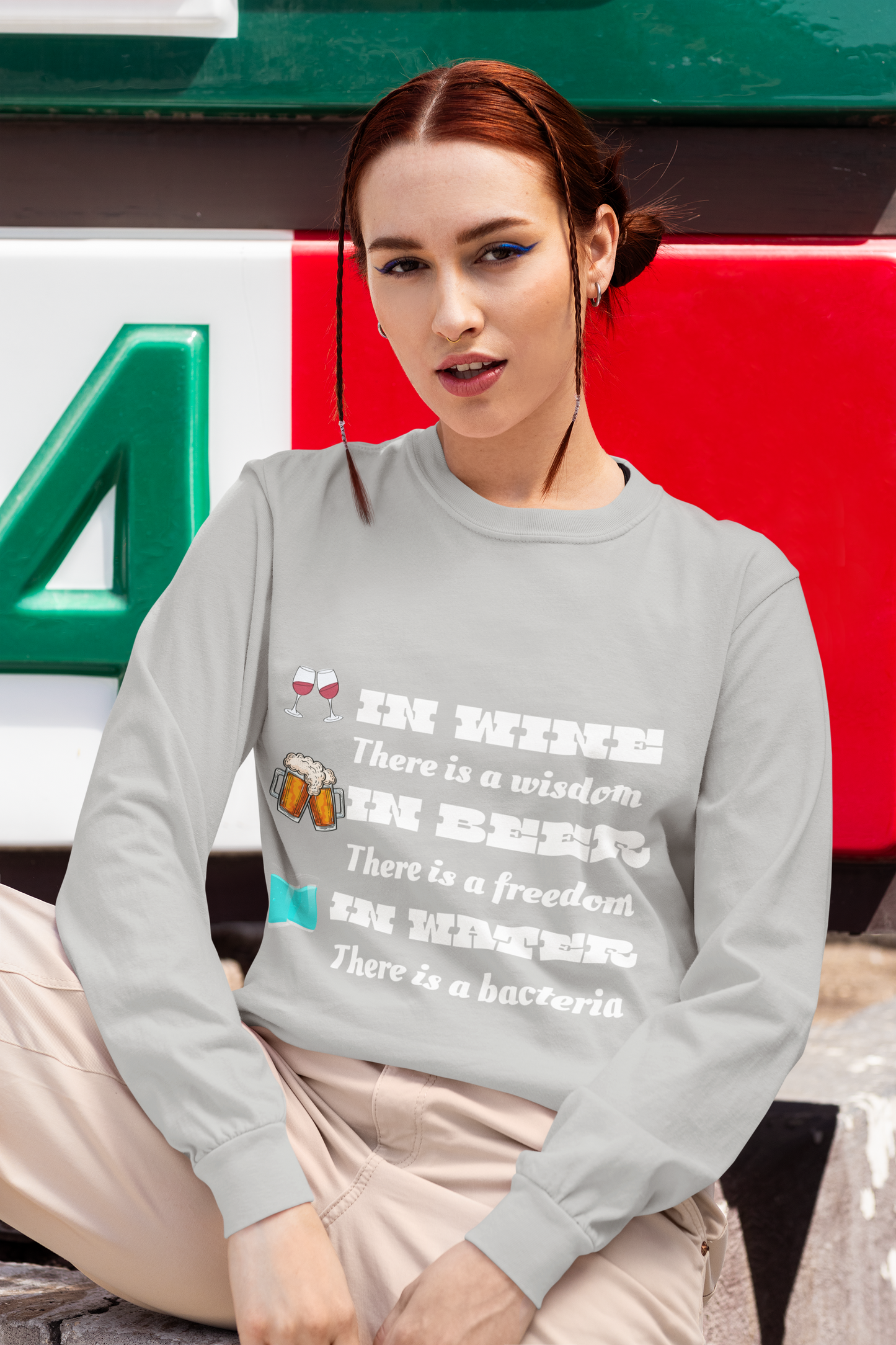 In Wine In Beer long sleeve T-shirt
