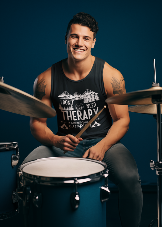 Unisex Camping Therapy Tank Top