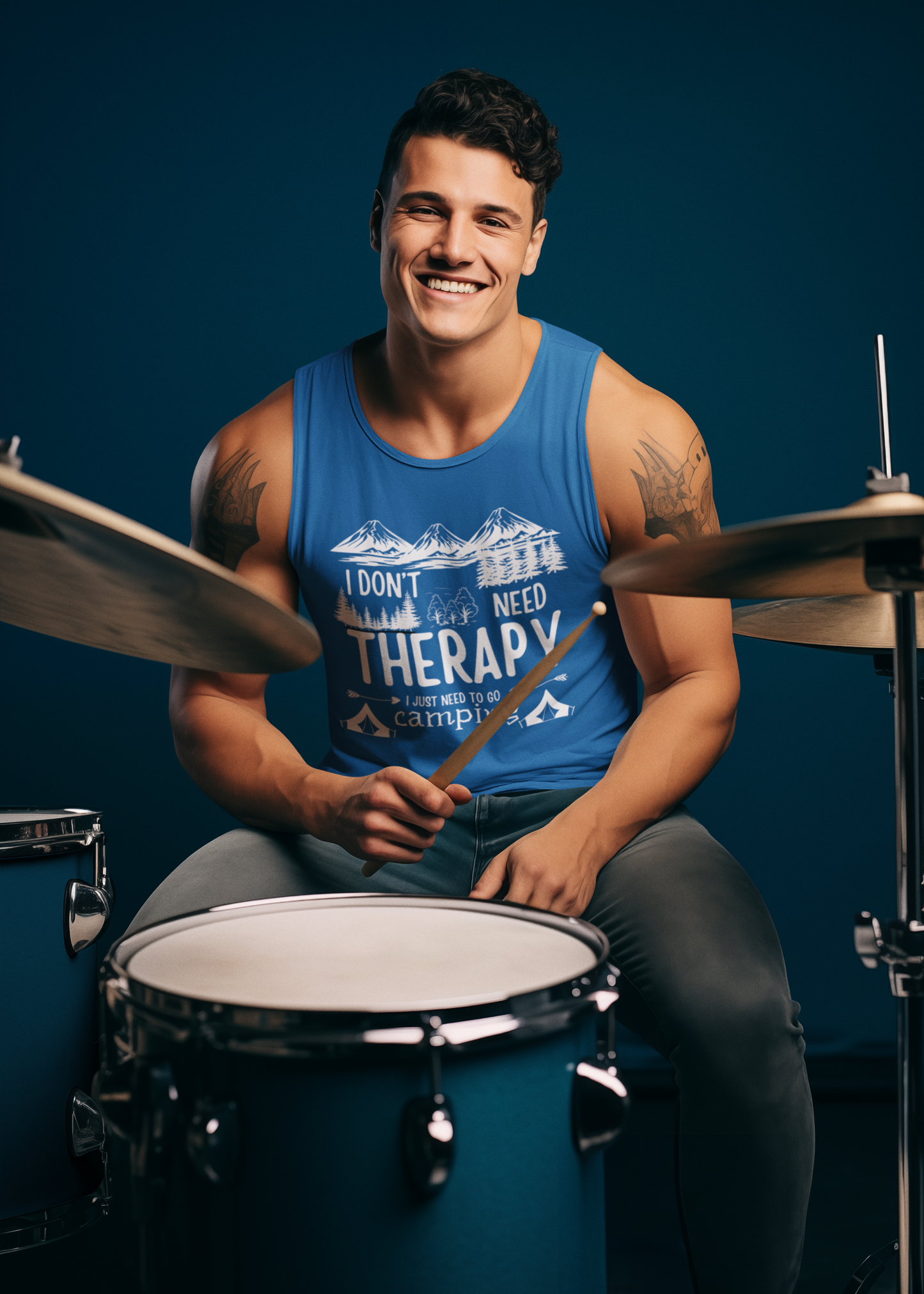 Unisex Camping Therapy Tank Top