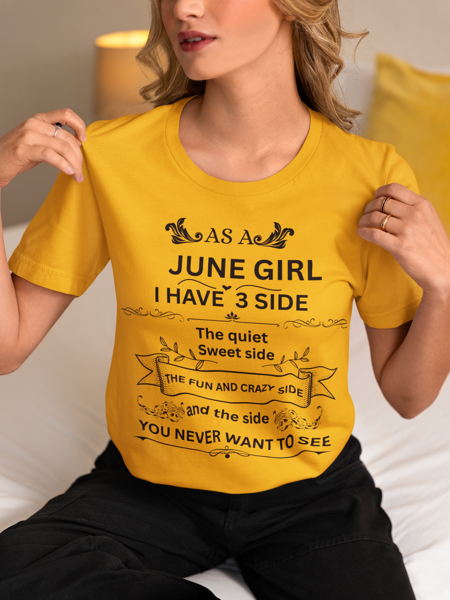 June birthday Girl 3-Side Unisex Tee