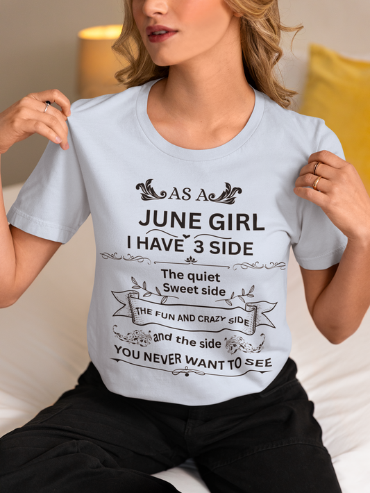 June Girl[ 3-Sided] Unisex Tee