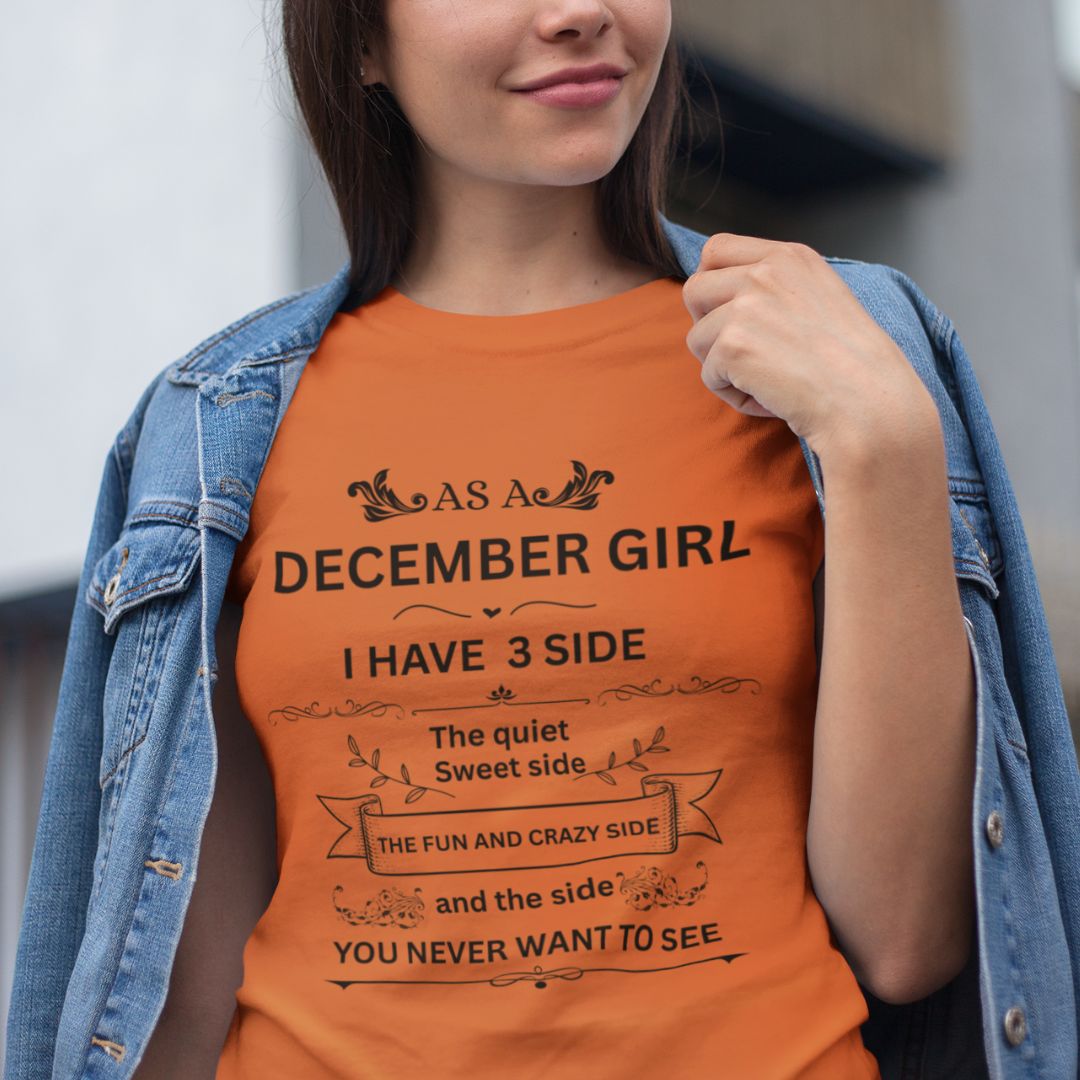 December Girl(Side) Unisex Heavy Cotton Tee