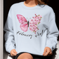 February Girl Butterfly Birthday Sweatshirt