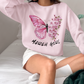 March Girl Butterfly Birthday Sweatshirt