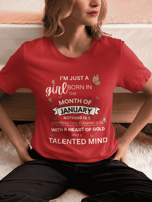 January Heart Of Gold Birthday Girl