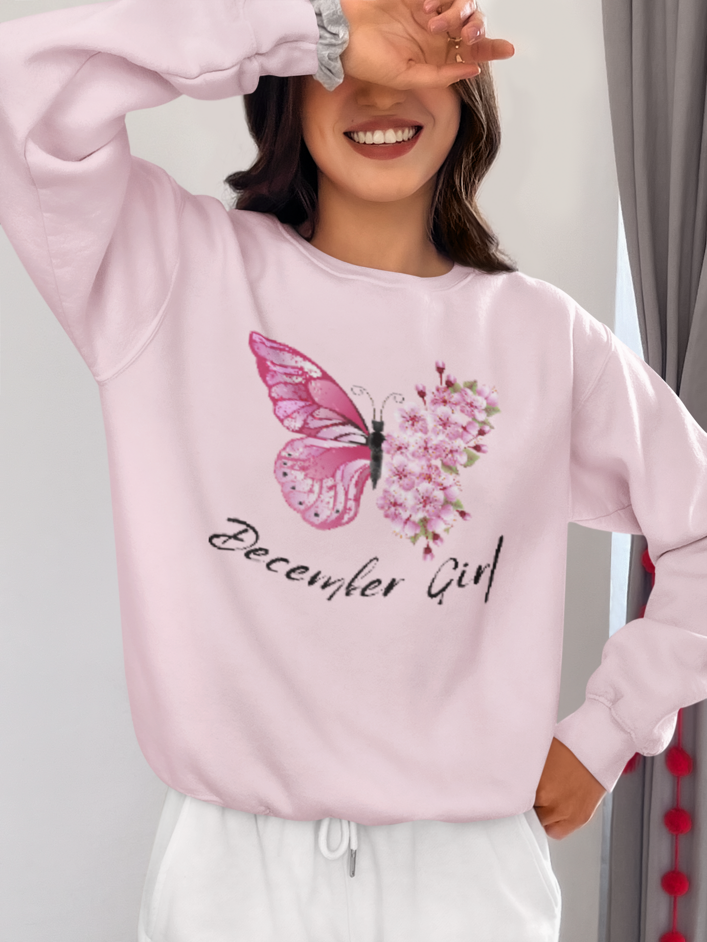 December Girl Butterfly birthday  Sweatshirt
