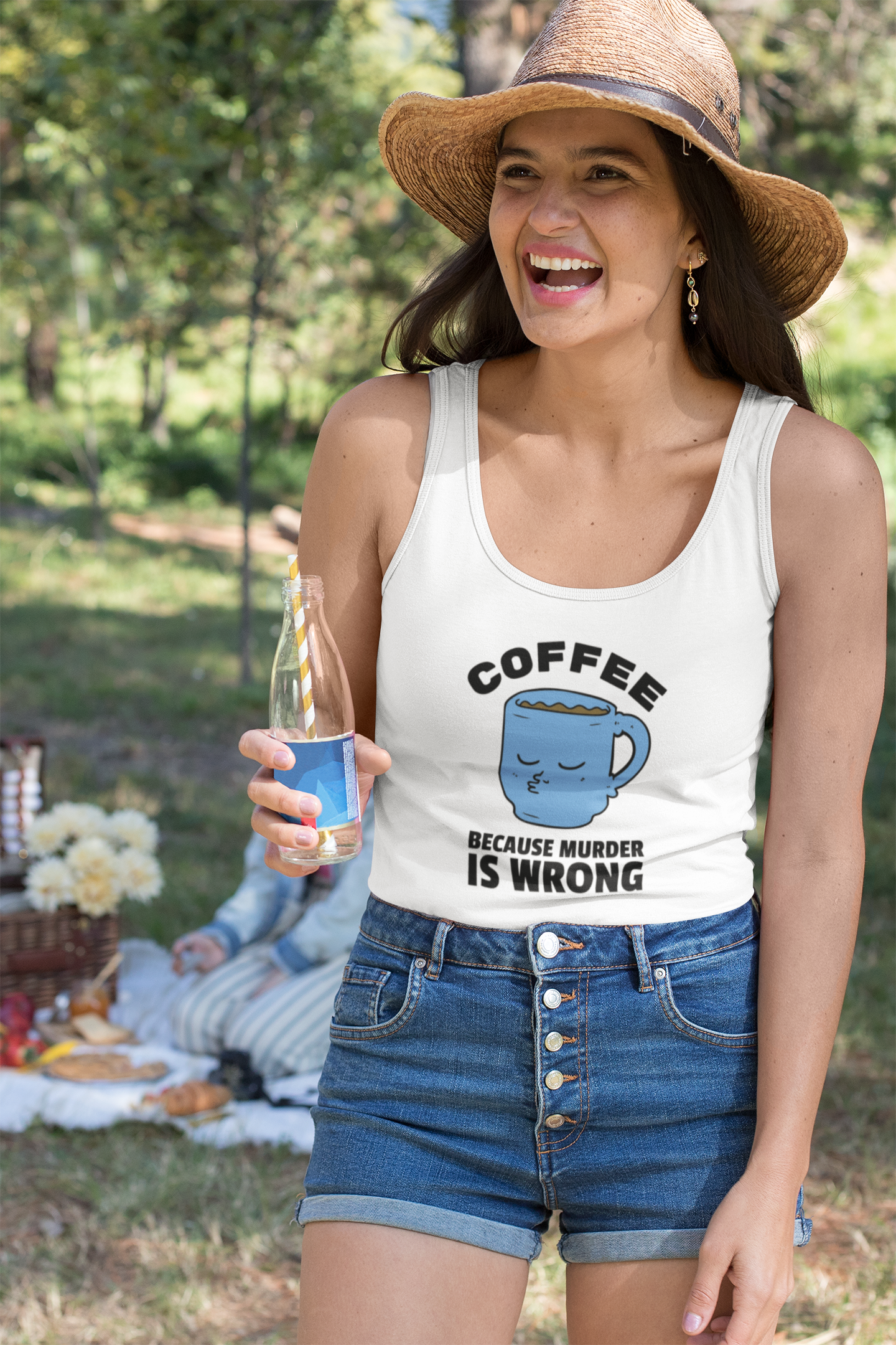 Coffee Pun Unisex Heavy Cotton Tank Top