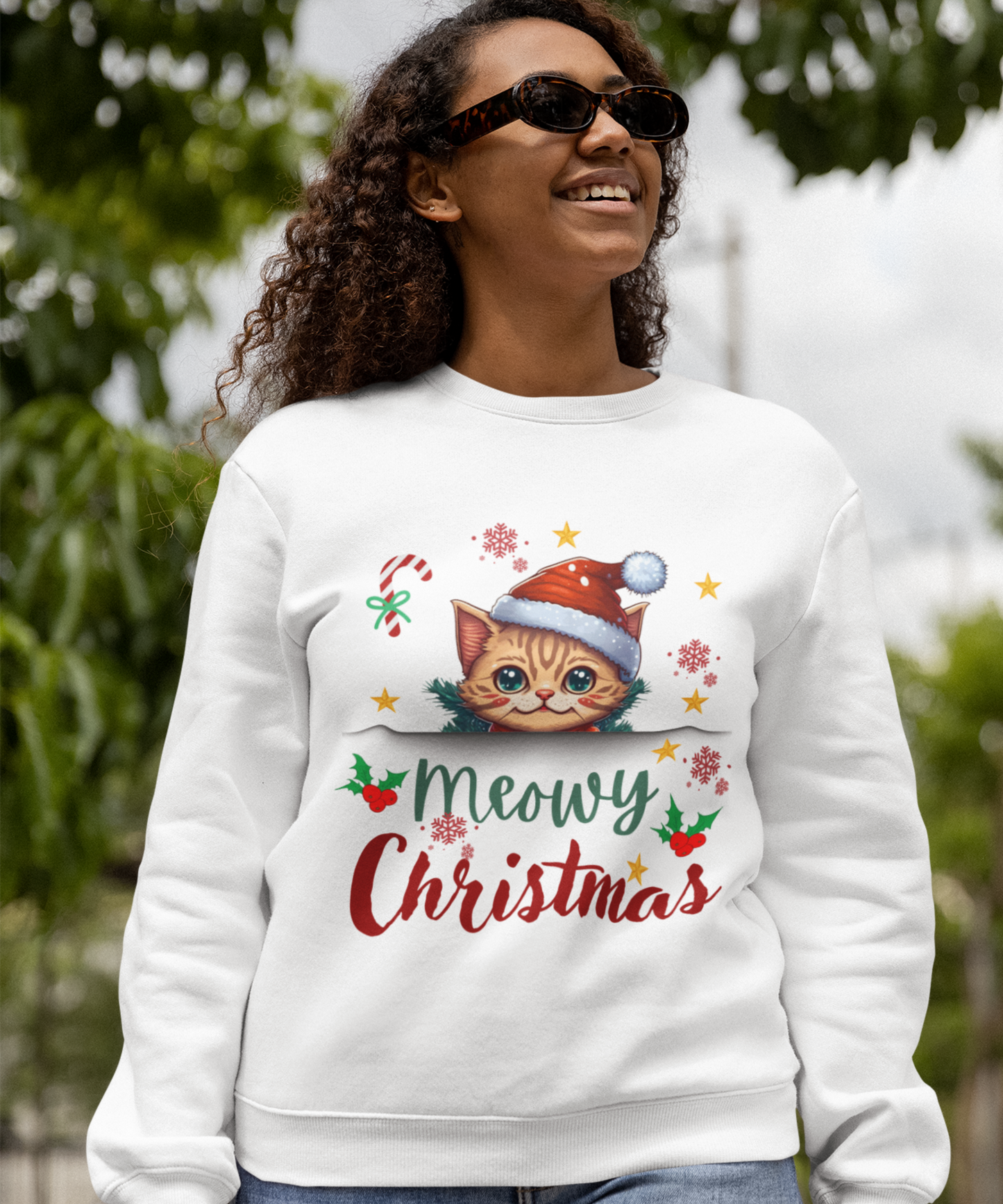 Meowy Christmas Unisex  Crewneck Sweatshirt
