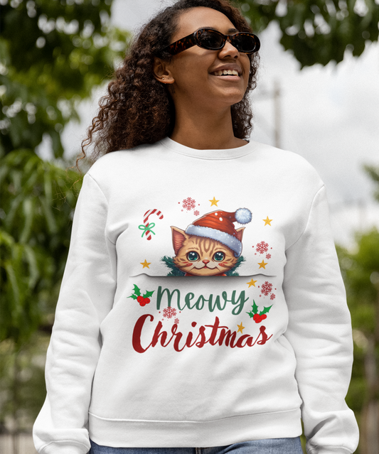 Meowy Christmas Unisex  Crewneck Sweatshirt