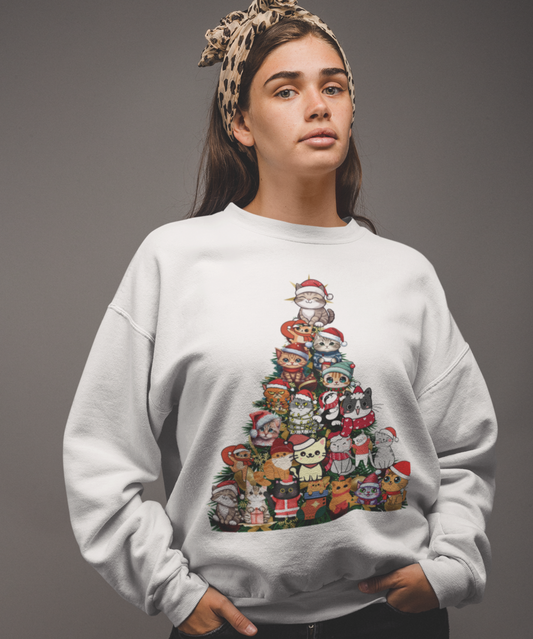 Meow tree Christmas Sweatshirt