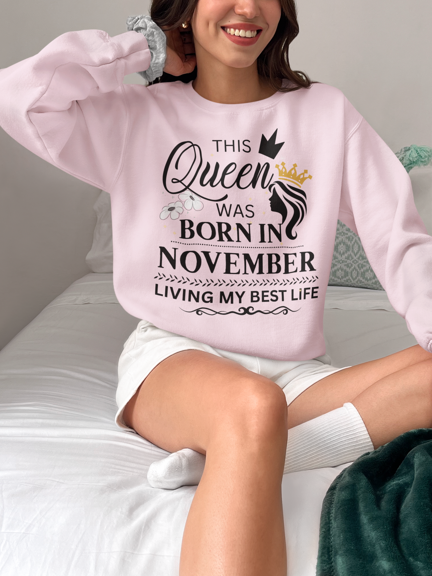November Birthday Queen Unisex Sweatshirt