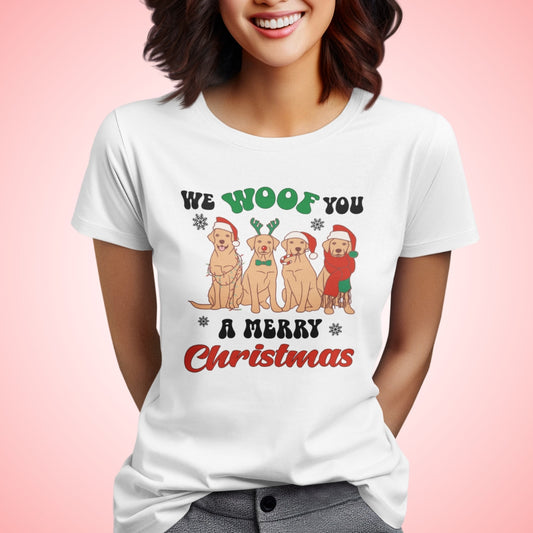 We Woof You a Merry Christmas Pet Lover Cotton Unisex T-shirt