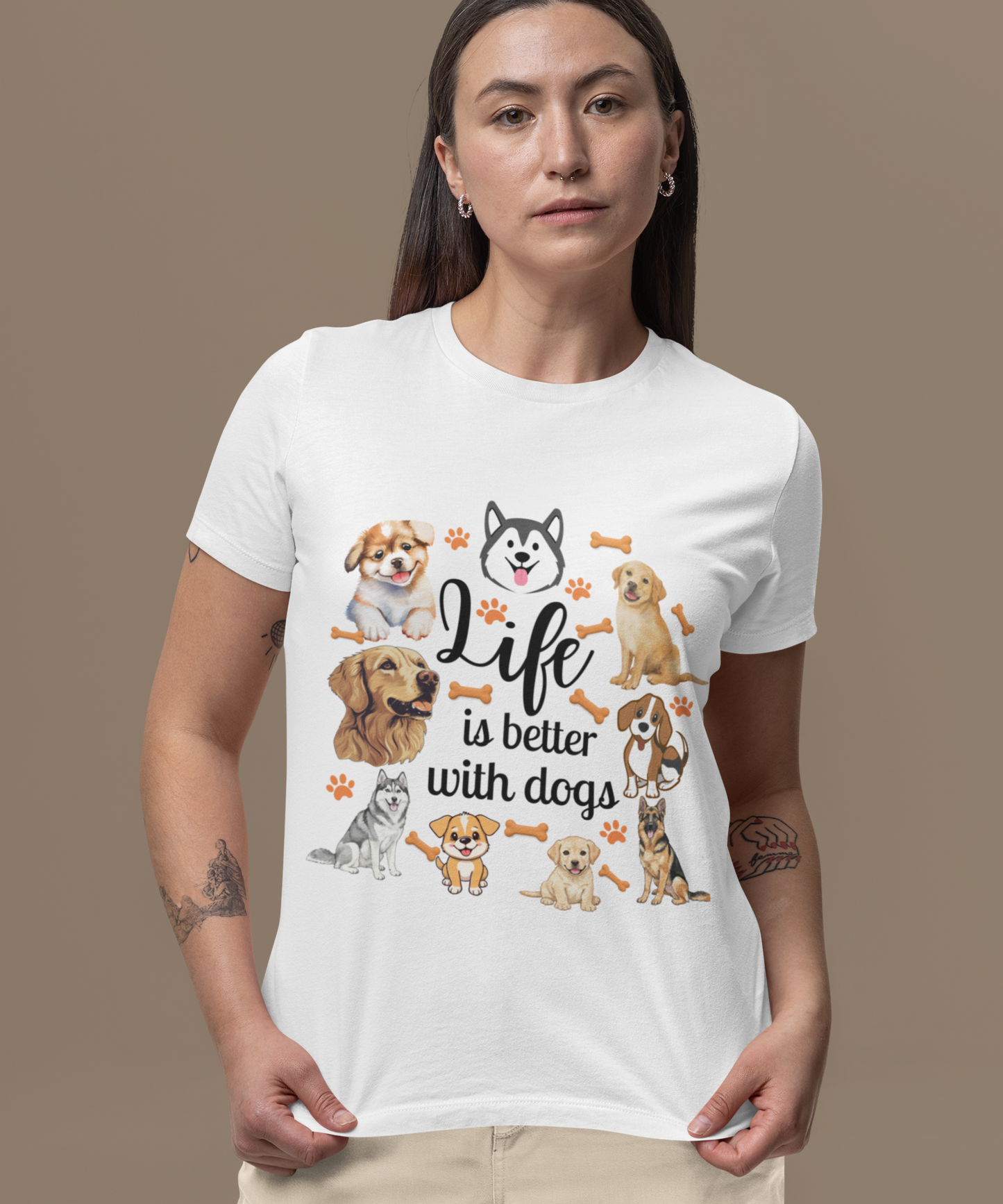 Life is Better with Dogs Cotton Unisex T-shirt