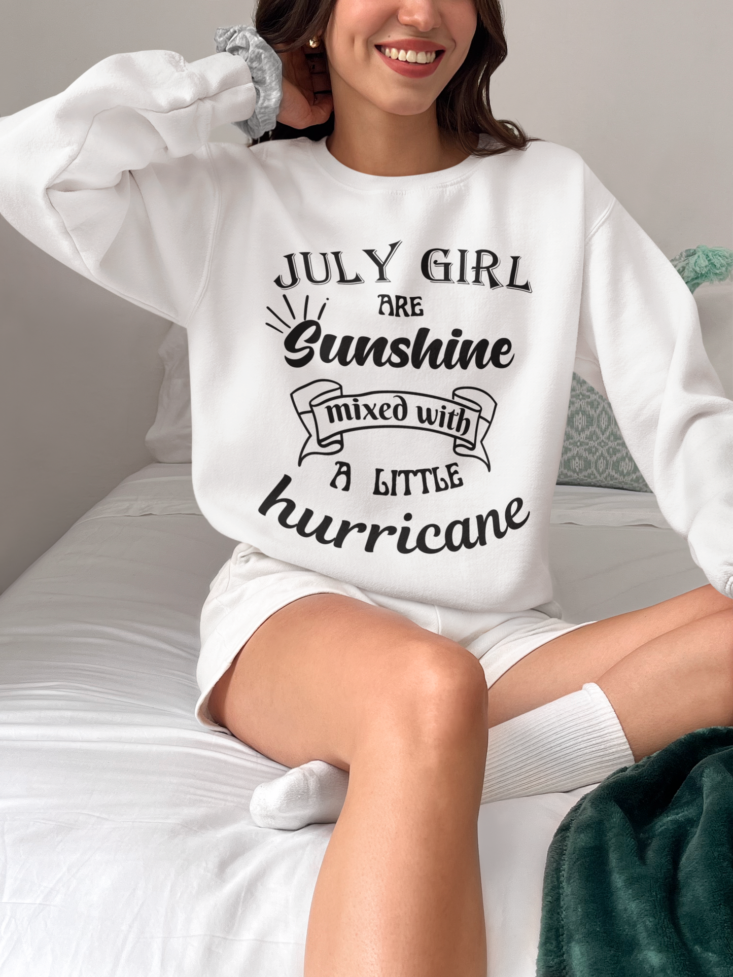 July Girl Birthday Sunshine Mixed With A Little Hurricane Unisex Sweatshirt