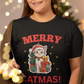 Meowy Woofy Christmas Cotton Unisex T-shirt