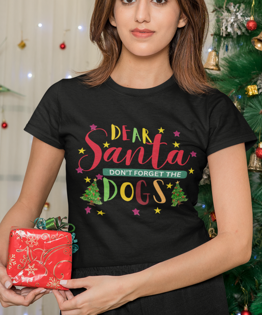 Santa's Dogs Cotton Unisex T-shirt