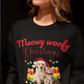 Meowy Woofy Christmas Cotton Unisex T-shirt
