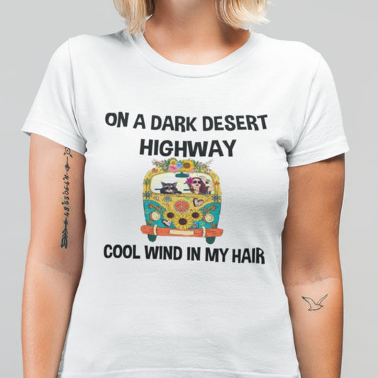 On a Dark Desert Highway Dog Cotton Unisex T-shirt