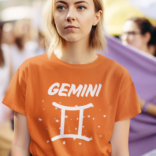 Gemini Zodiac White Soft Unisex T-shirt