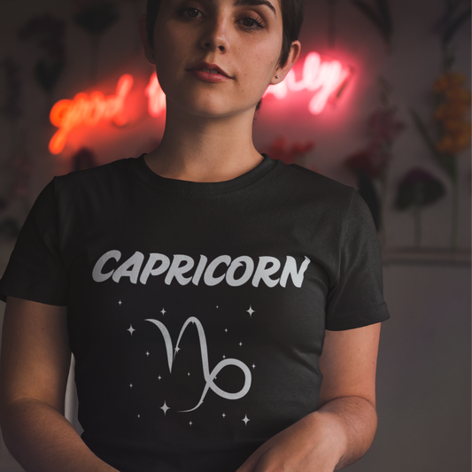 Capricorn Zodiac  White Soft Unisex T-shirt