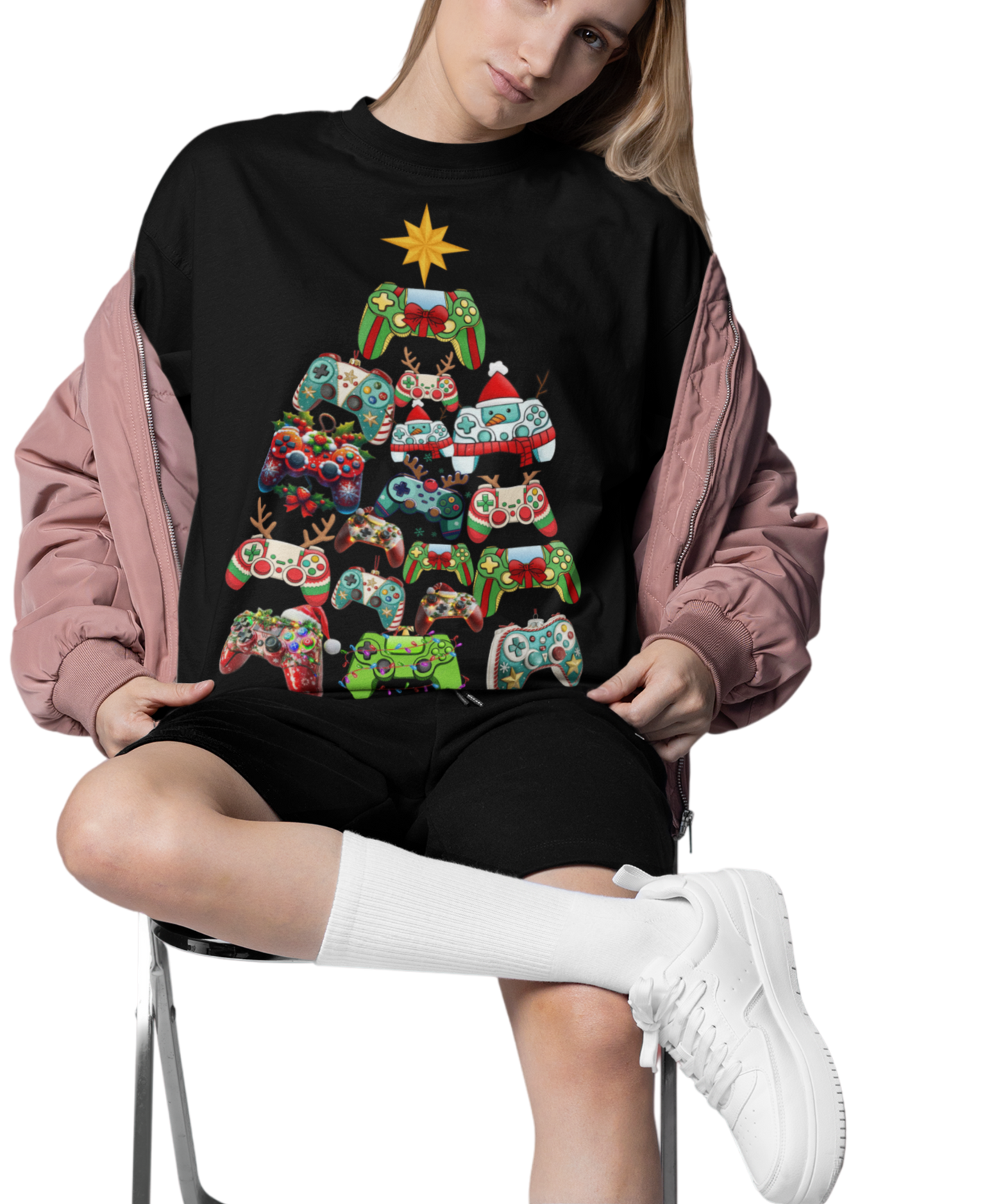 Gamer Remote Christmas Cotton Unisex T-shirt