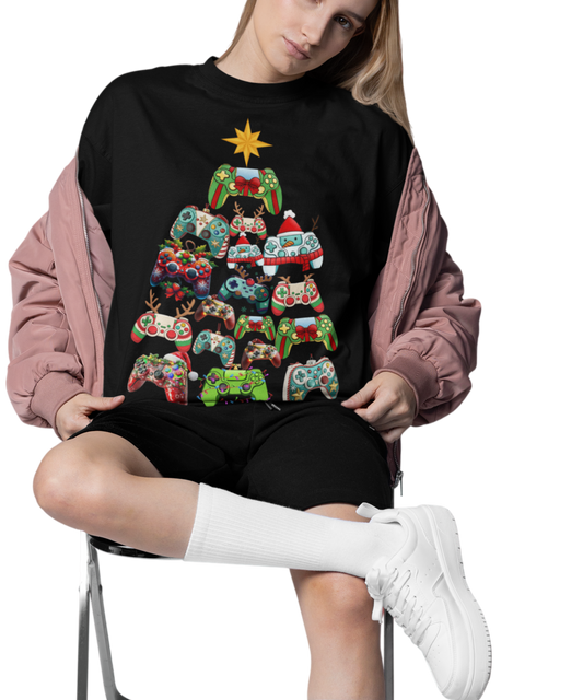 Gamer Remote Christmas Cotton Unisex T-shirt