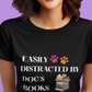 Easily Distracted by Dogs & Books Cotton Unisex T-shirt