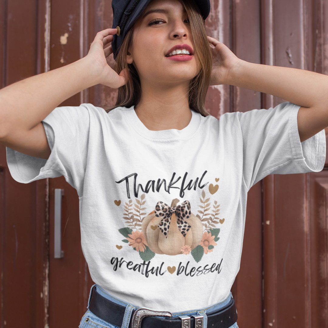 Thankful Grateful Blessed Cotton Unisex T-shirt