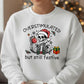 Overstimulated but Still Festive' Skeleton Christmas Unisex Sweatshirt
