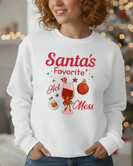 Santa’s Favorite Hot Mess Unisex Sweatshirt