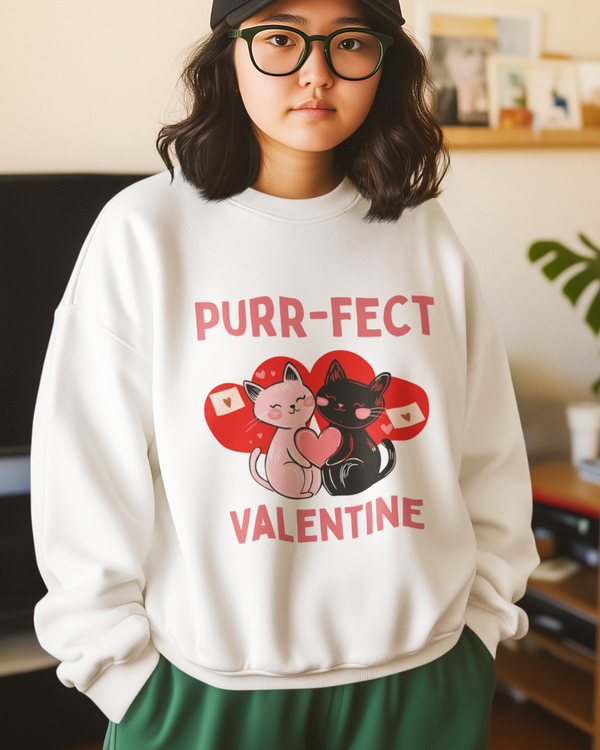 Valentine Cat UNISEX SWEATSHIRT