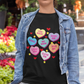 Candy Heart Valentine Cotton unisex t shirt