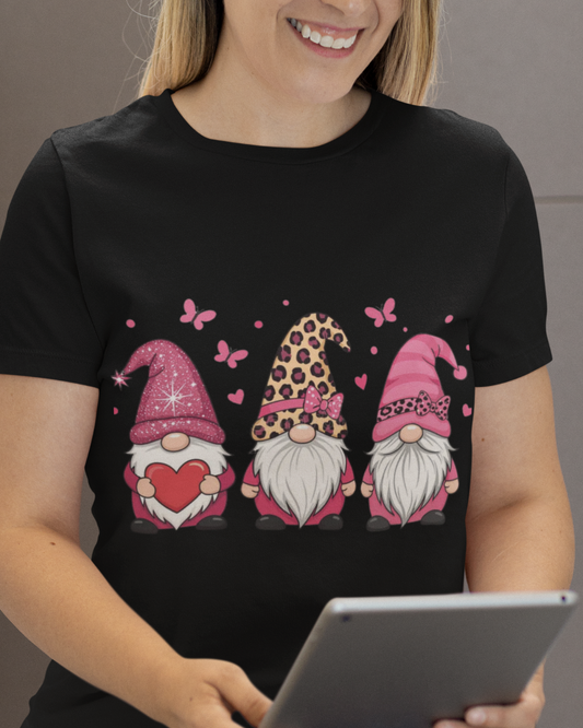 Valentine Gnomes Cotton Unisex T-Shirt